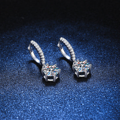 [Riva Jewelry]KLASSISCHE MOISSANIT-OHRRINGE MIT 6-ZACKEN-FASSUNG