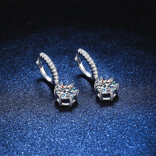 [Riva Jewelry]KLASSISCHE MOISSANIT-OHRRINGE MIT 6-ZACKEN-FASSUNG
