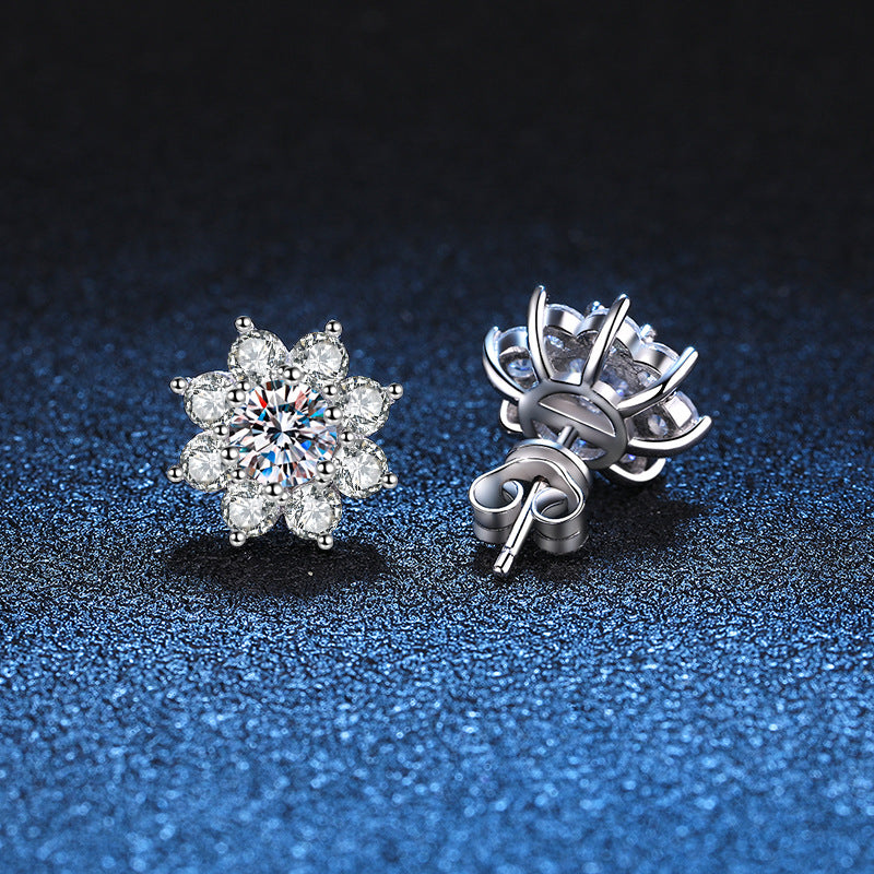 [Riva Jewelry]STRAHLENDE SONNENBLUMEN MOISSANIT OHRSTECKER