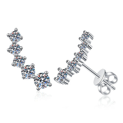 [Riva Jewelry]SPARKLING SMILE ARC MOISSANIT OHRSTECKER