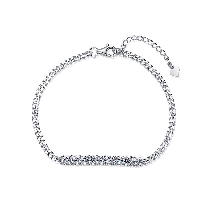 [Riva Jewelry]LÄCHELNDES GEBOGENES MOISSANIT-ARMBAND