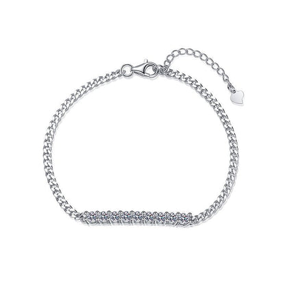 [Riva Jewelry]LÄCHELNDES GEBOGENES MOISSANIT-ARMBAND
