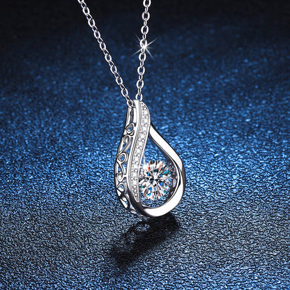 [Riva Jewelry]TANZENDE WASSER TROPFEN MOISSANIT HALSKETTE