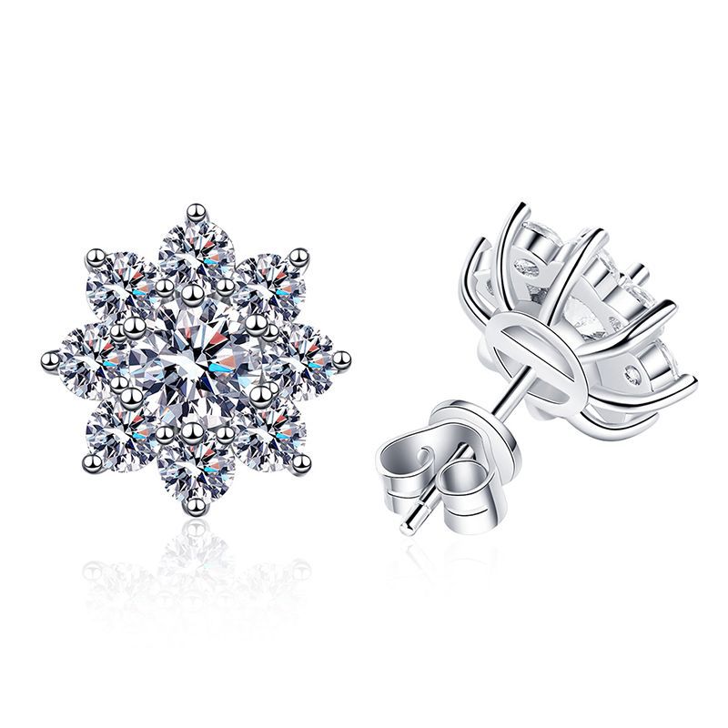 [Riva Jewelry]STRAHLENDE SONNENBLUMEN MOISSANIT OHRSTECKER