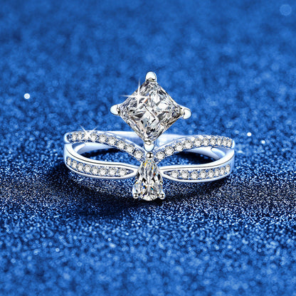 [Riva Jewelry]ELEGANTER DOPPELT VERDREHTER MOISSANITRING