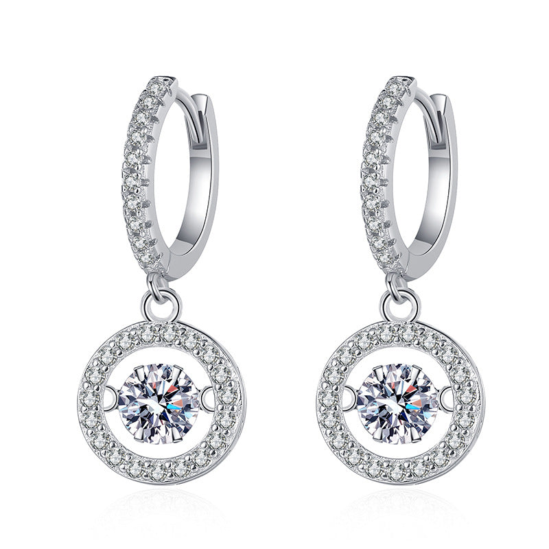 [Riva Jewelry]TANZENDE MOISSANITE-HALO-DROP-CREOLEN