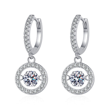 [Riva Jewelry]TANZENDE MOISSANITE-HALO-DROP-CREOLEN