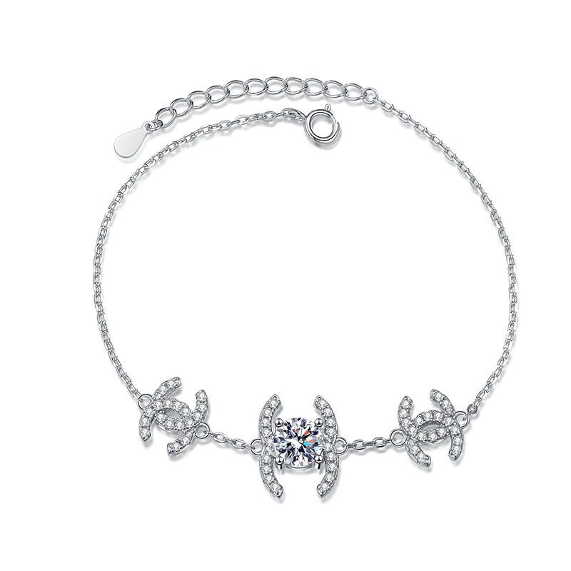 [Riva Jewelry]KLASSISCHES VERZAHNTES MOISSANIT-ARMBAND