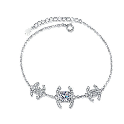 [Riva Jewelry]KLASSISCHES VERZAHNTES MOISSANIT-ARMBAND