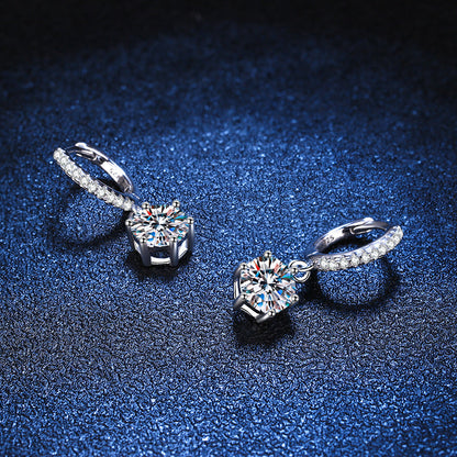 [Riva Jewelry]KLASSISCHE MOISSANIT-OHRRINGE MIT 6-ZACKEN-FASSUNG