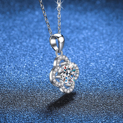 [Riva Jewelry]CLASSIC CLOVER MOISSANITE PENDANT NECKLACE