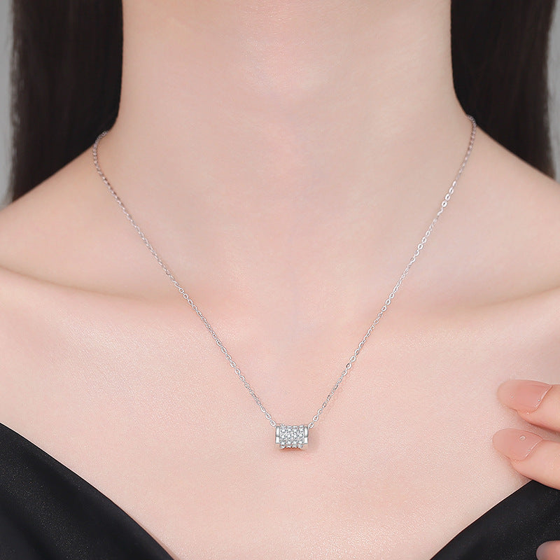 [Riva Jewelry]フルパヴェ「アワーグラス」モアッサナイトネックレス
