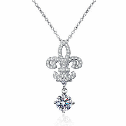 [Riva Jewelry]ROYAL FLEUR-DE-LIS MOISSANIT ANHÄNGERKETTE