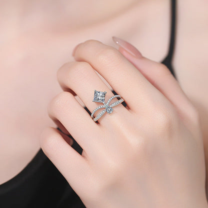 [Riva Jewelry]ELEGANTER DOPPELT VERDREHTER MOISSANITRING