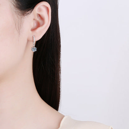 [Riva Jewelry]KLASSISCHE MOISSANIT-OHRRINGE MIT 6-ZACKEN-FASSUNG