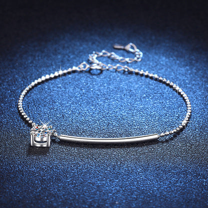 [Riva Jewelry]エレガント ハーフムーンカーブ モアッサナイトブレスレット