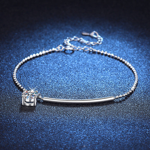 [Riva Jewelry]エレガント ハーフムーンカーブ モアッサナイトブレスレット