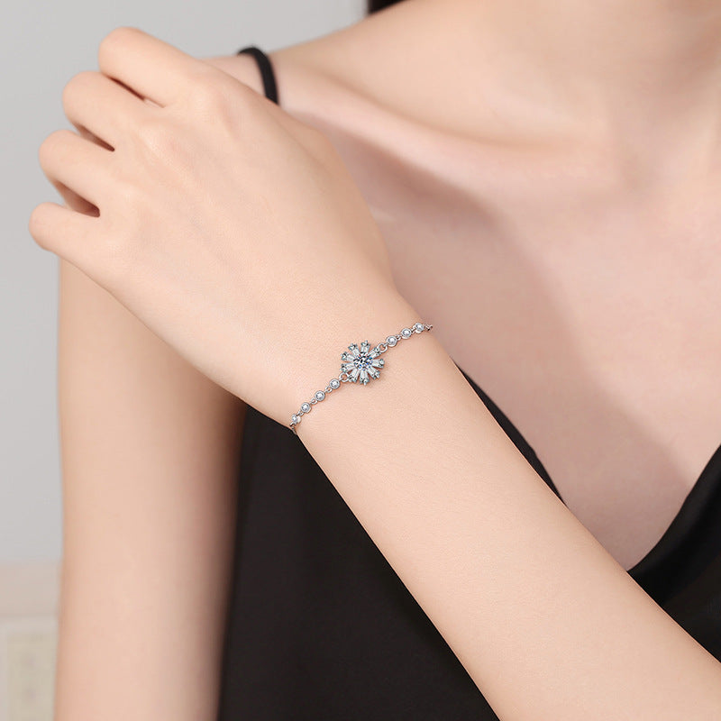 [Riva Jewelry]ラディアントアイシークリスタルサンフラワーモアッサナイトブレスレット