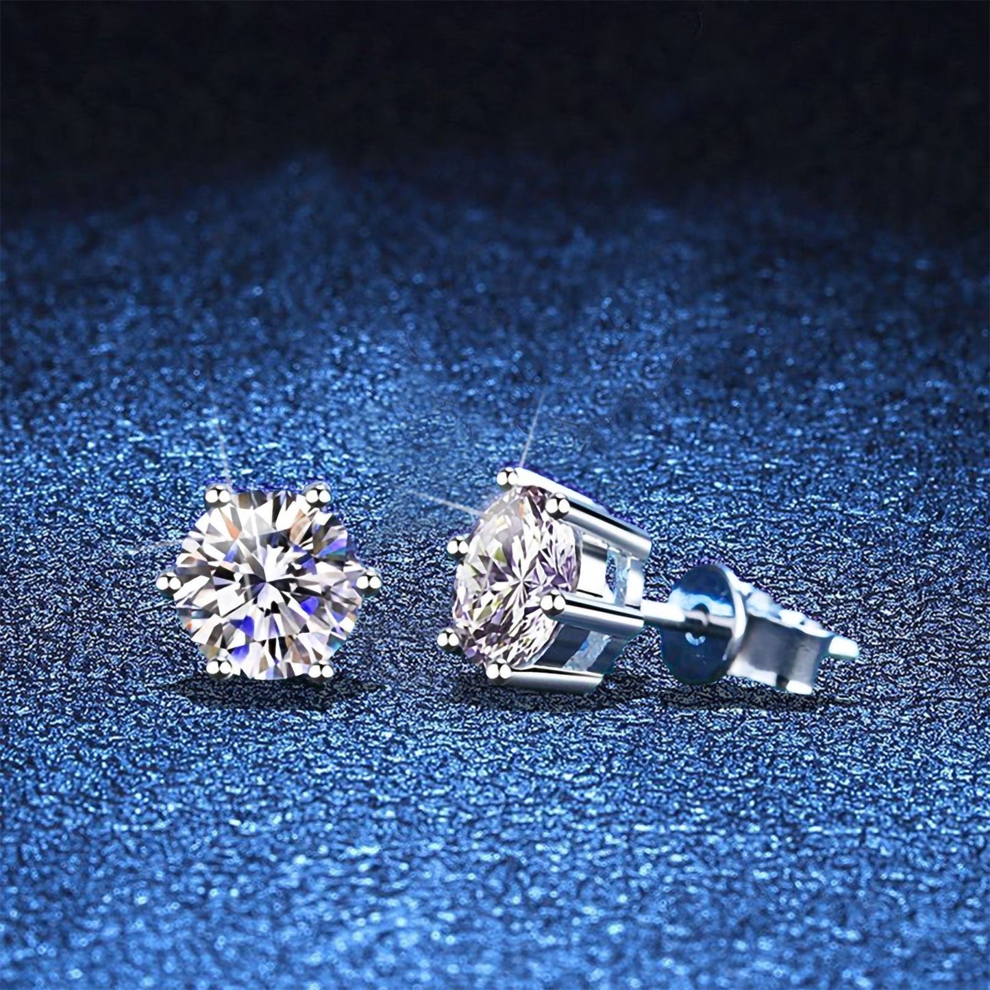 [Riva Jewelry]6本爪 モアッサナイト イヤリング