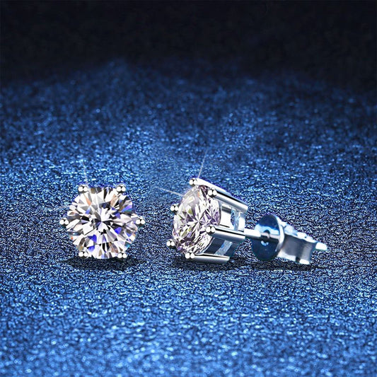 [Riva Jewelry]SECHS-KRALLEN-MOISSANIT-OHRRINGE