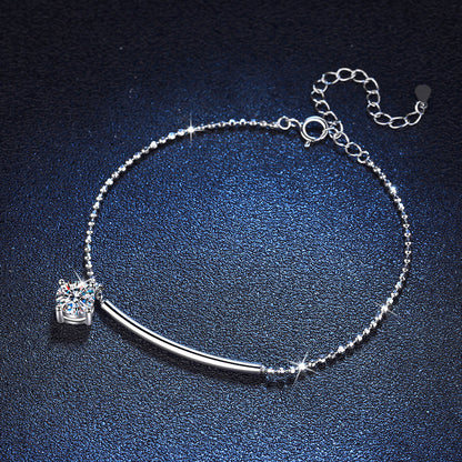 [Riva Jewelry]エレガント ハーフムーンカーブ モアッサナイトブレスレット