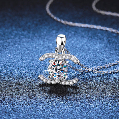 [Riva Jewelry]KLASSISCHE INEINANDERGREIFENDE MOISSANIT-ANHÄNGERKETTE
