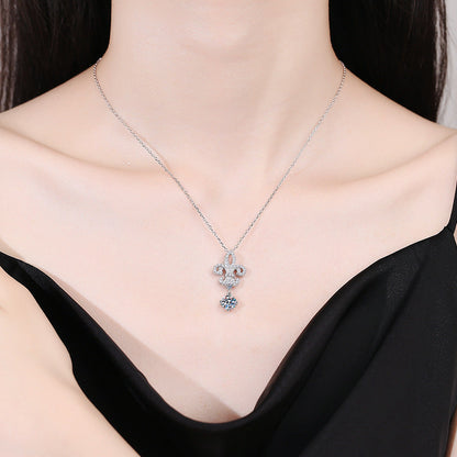 [Riva Jewelry]ROYAL FLEUR-DE-LIS MOISSANIT ANHÄNGERKETTE