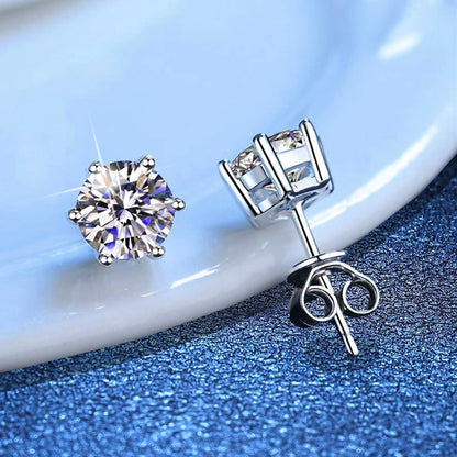 [Riva Jewelry]6本爪 モアッサナイト イヤリング
