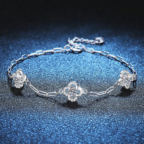 [Riva Jewelry]TRIPLE-CLOVER MOISSANITE BRACELET