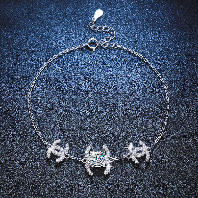 [Riva Jewelry]KLASSISCHES VERZAHNTES MOISSANIT-ARMBAND