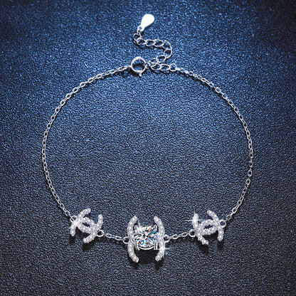 [Riva Jewelry]KLASSISCHES VERZAHNTES MOISSANIT-ARMBAND