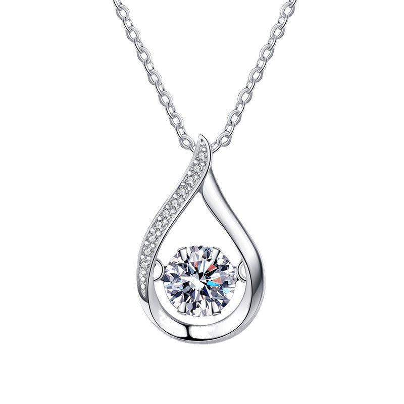 [Riva Jewelry]TANZENDE WASSER TROPFEN MOISSANIT HALSKETTE