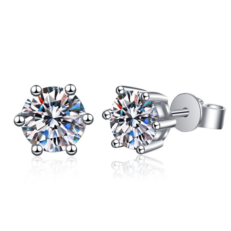 [Riva Jewelry]6本爪 モアッサナイト イヤリング