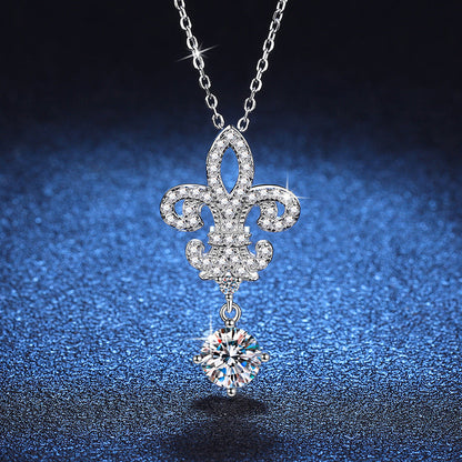 [Riva Jewelry]ROYAL FLEUR-DE-LIS MOISSANIT ANHÄNGERKETTE