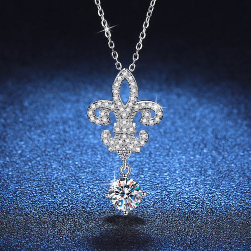 [Riva Jewelry]ROYAL FLEUR-DE-LIS MOISSANIT ANHÄNGERKETTE