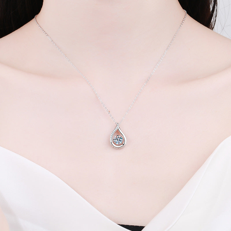 [Riva Jewelry]TANZENDE WASSER TROPFEN MOISSANIT HALSKETTE