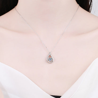 [Riva Jewelry]TANZENDE WASSER TROPFEN MOISSANIT HALSKETTE