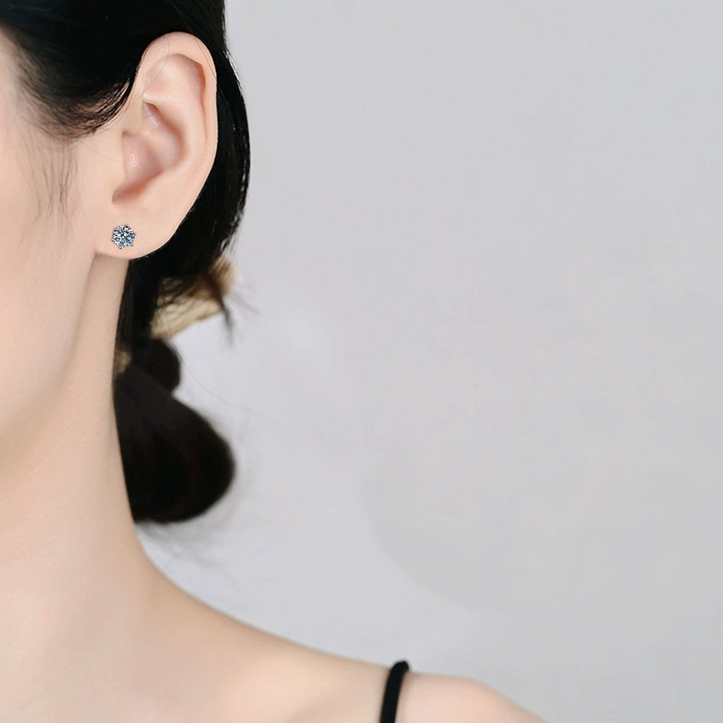 [Riva Jewelry]6本爪 モアッサナイト イヤリング