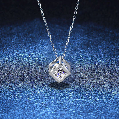 [Riva Jewelry]GEOMETRISCHE ZUCKERWÜRFEL MOISSANIT-HALSKETTE