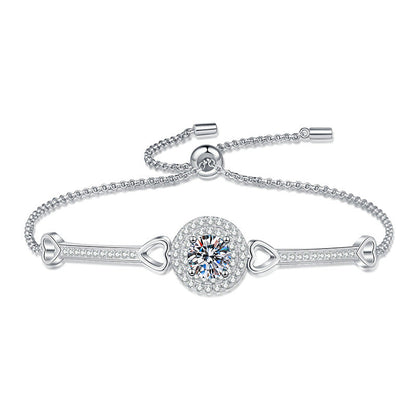 [Riva Jewelry]VERSCHRÄNKTES HERZ- & KREIS-MOISSANIT-ARMBAND