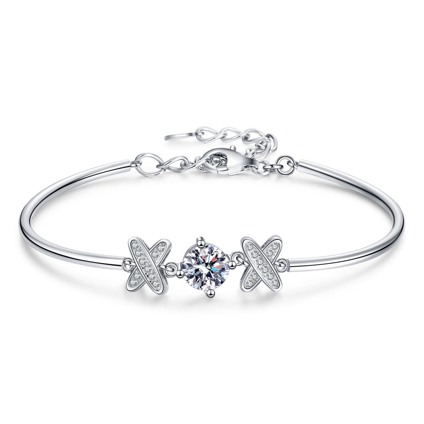 [Riva Jewelry]ELEGANTE SCHLEIFENKNOTEN MOISSANIT-ARMBAND