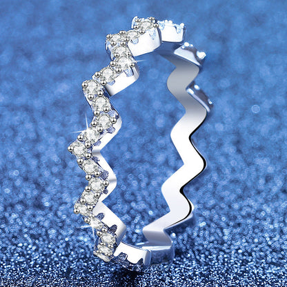 [Riva Jewelry]シックウェーブモアッサナイトエタニティリング