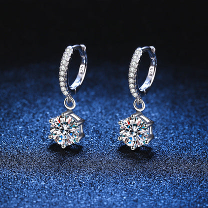 [Riva Jewelry]KLASSISCHE MOISSANIT-OHRRINGE MIT 6-ZACKEN-FASSUNG