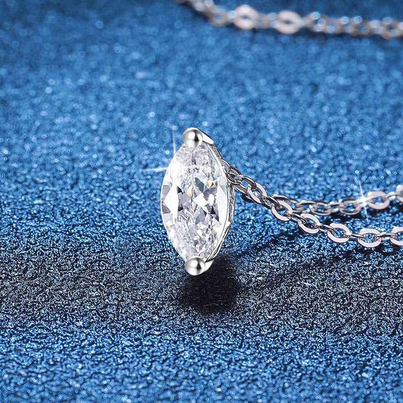 [Riva Jewelry]SOPHISTICATED MARQUISE-CUT MOISSANITE PENDANT NECKLACE