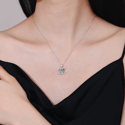 [Riva Jewelry]KLASSISCHE INEINANDERGREIFENDE MOISSANIT-ANHÄNGERKETTE