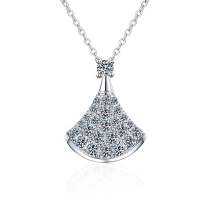 [Riva Jewelry]エレガントな扇形モアッサナイトペンダントネックレス