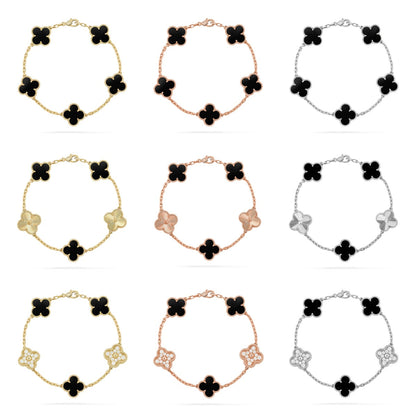 [Riva Jewelry ] CLOVER 5 MOTIF ONYXS BRACELET COLLECTION