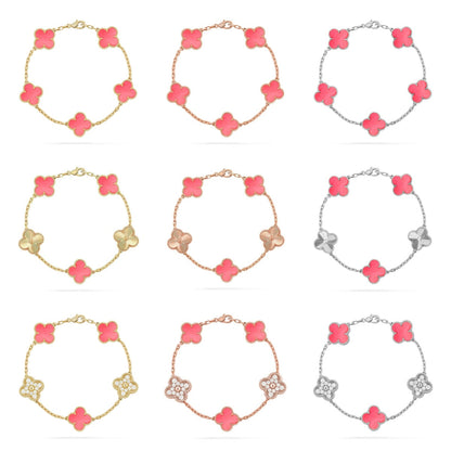 [Riva Jewelry ] CLOVER 5 MOTIFS  PINK MOP BRACELET COLLECTION