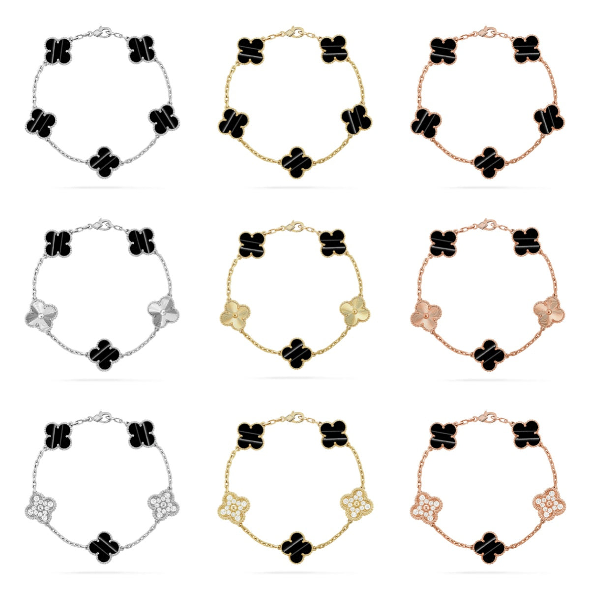 [Riva Jewelry ] CLOVER 5 MOTIF PULSAR STONE BRACELET COLLECTION