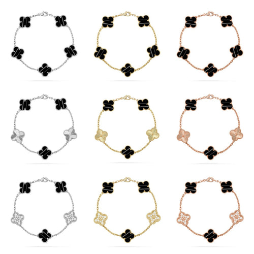 [Riva Jewelry ] CLOVER 5 MOTIF PULSAR STONE BRACELET COLLECTION